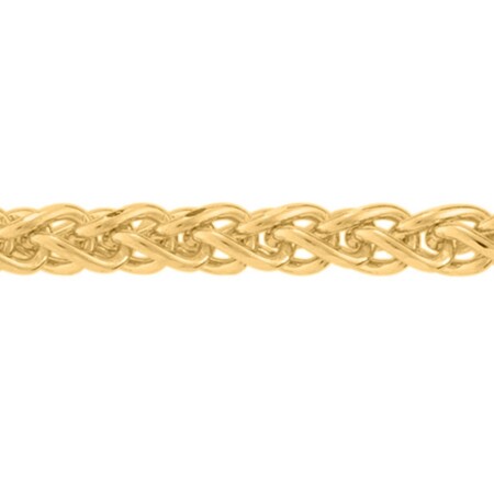 Chaîne maille Palmier massive diamantée 1,20 mm, Or jaune 18k.