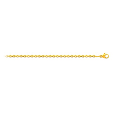 Chaîne maille Forçat ronde 1,70 mm, 45 cm, Or jaune 18k