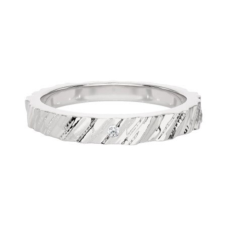 Alliance texturée diamant 0,01 carats GSI