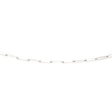 Collier mailles Rectangles alternées 2,80 mm, 50cm, Or gris 18k