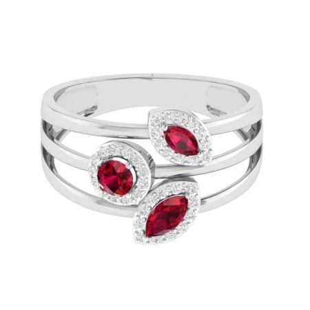 Bague Rubis 0,50 carats et Diamants 0,19 carats GSI