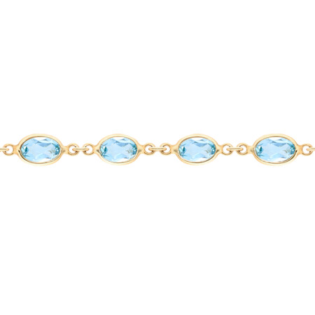 Bracelet or jaune Topaze bleue