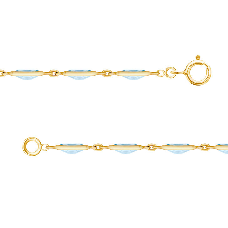 Bracelet or jaune Topaze bleue