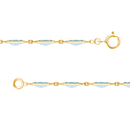 Bracelet or jaune Topaze bleue