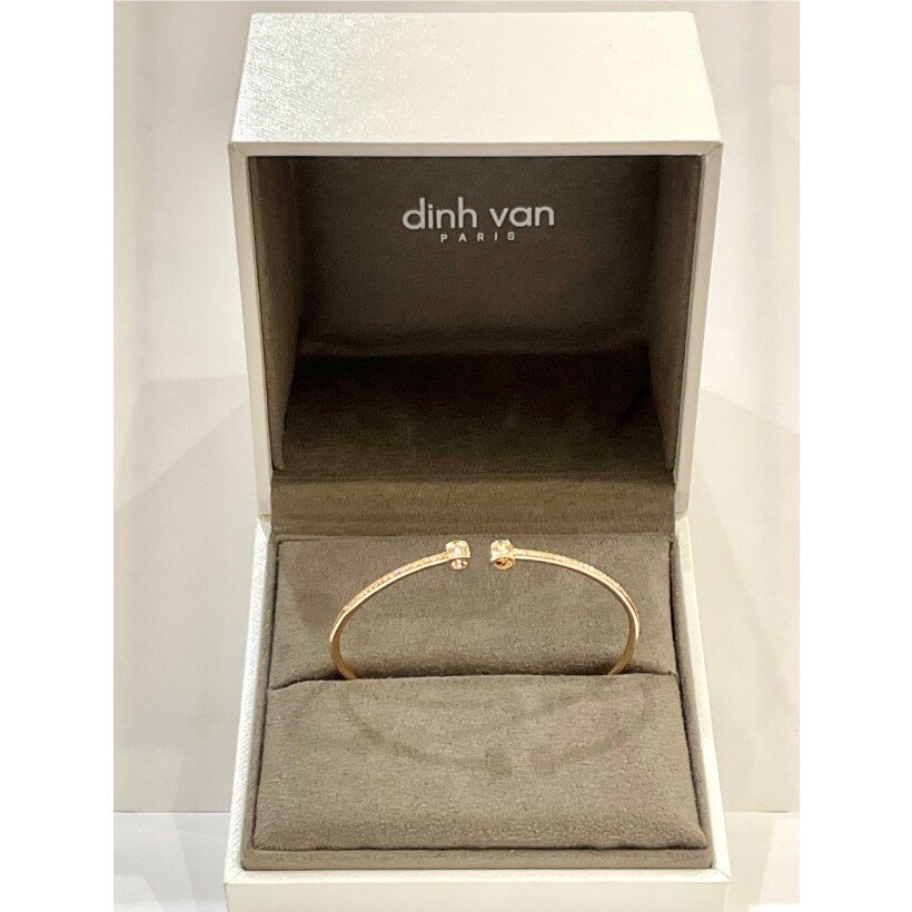 Bracelet dinh van O07200020 Le Cube Diamant grand modèle en or rose et diamants