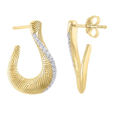 Boucles d’oreille Nature? or jaune et Diamants 0,27 carats GSI