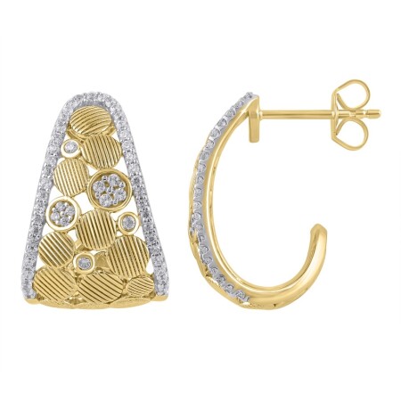 Boucles d’oreilles Cléopatre or jaune et Diamants