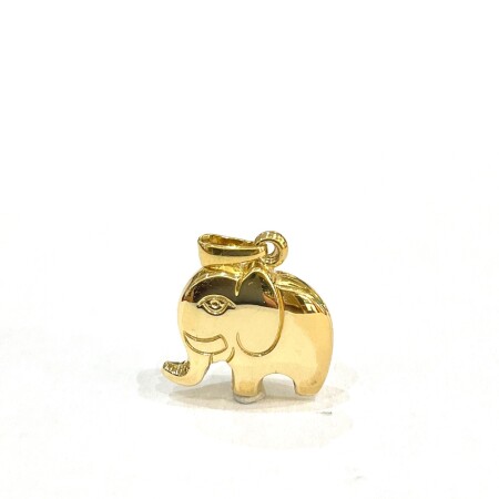 Pendentif éléphant or jaune poli