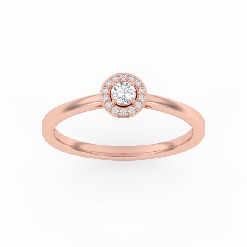 Solitaire Tendance Diamant or rose