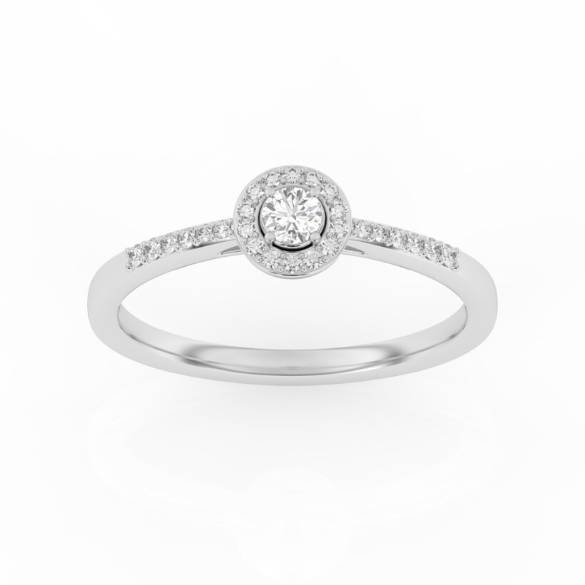 Solitaire Tendance Diamant or blanc