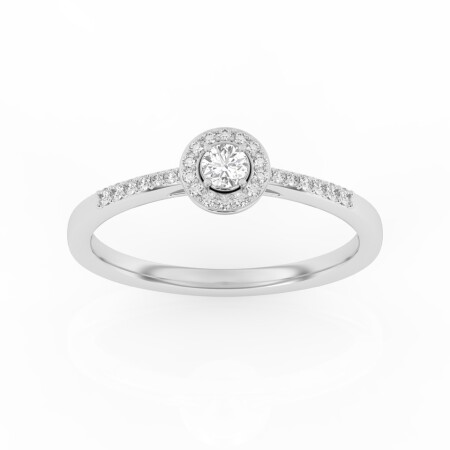 Solitaire Tendance Diamant or blanc