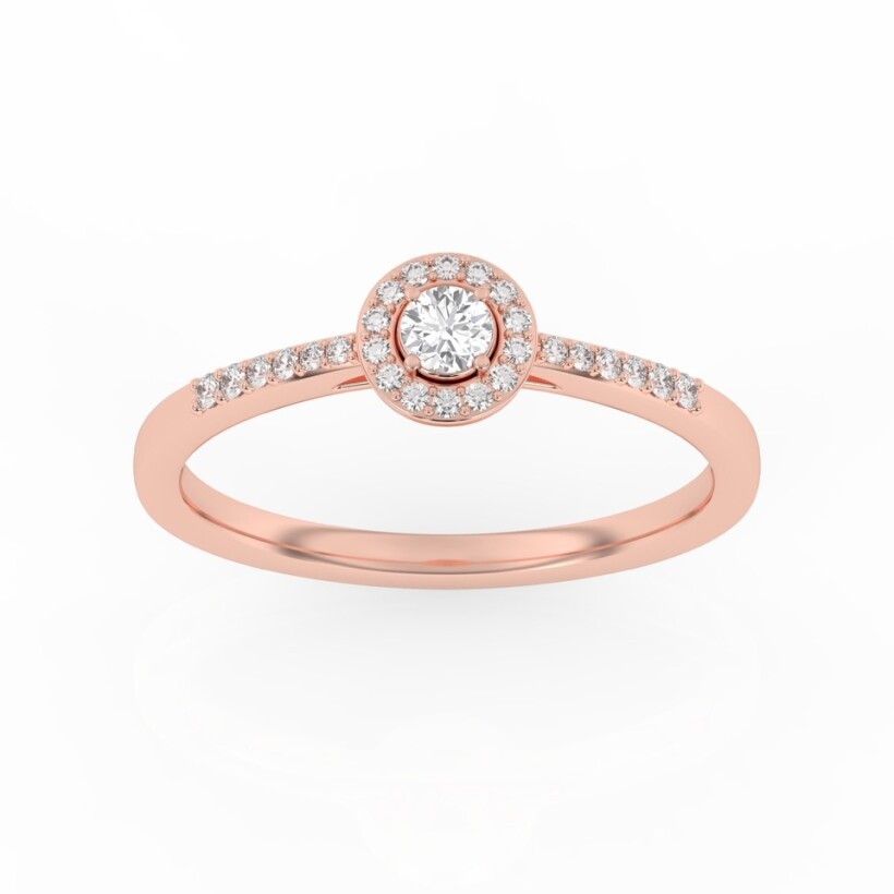 Solitaire Tendance Diamant or rose