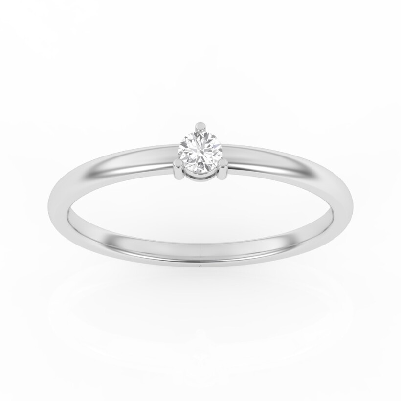 Solitaire tendance or blanc , diamant