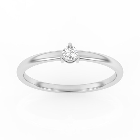 Solitaire tendance or blanc , diamant