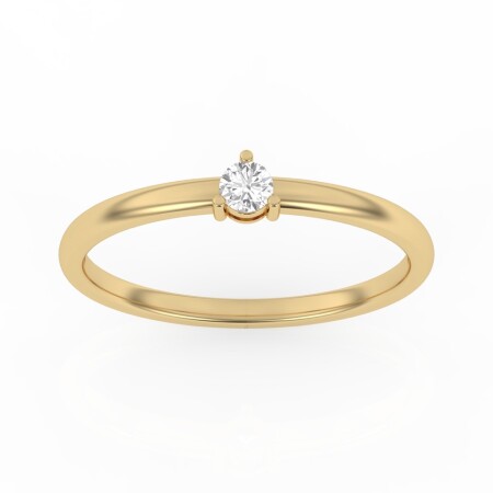 Solitaire Tendance or jaune ,diamant