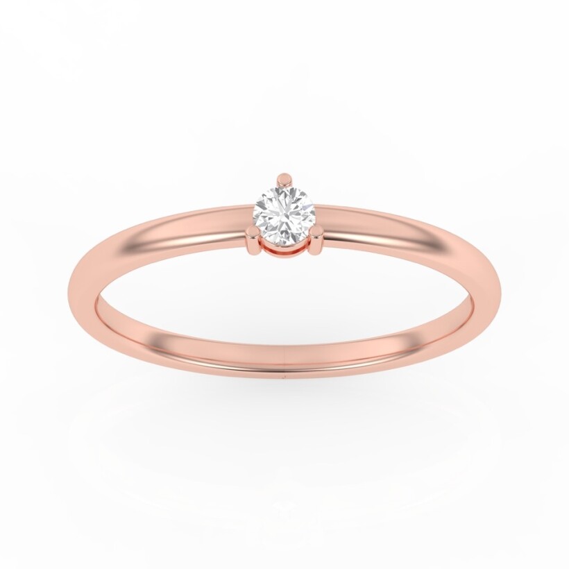 Solitaire Tendance or rose , diamant