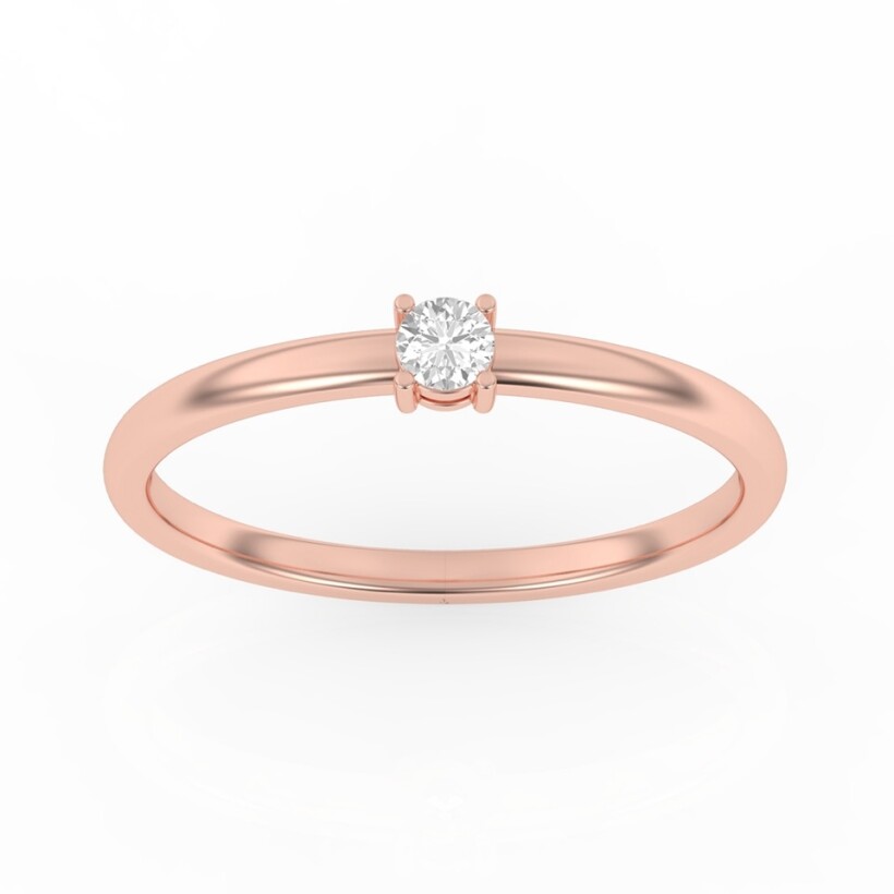 Solitaire Tendance or rose , diamant