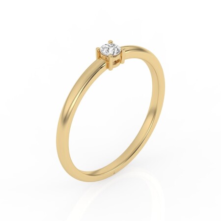 Solitaire Tendance or jaune , diamant