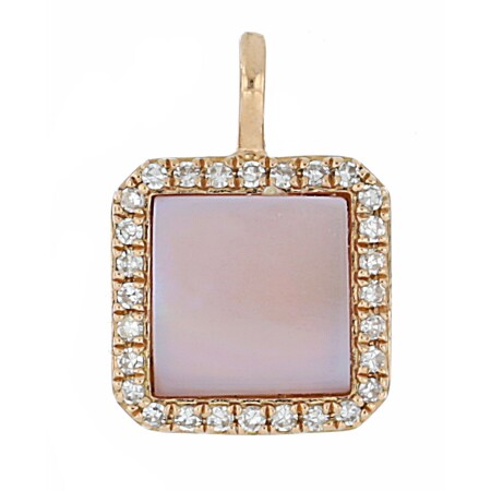 Pendentif or rose nacre et diamants