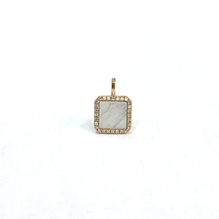 Pendentif or rose nacre et diamants