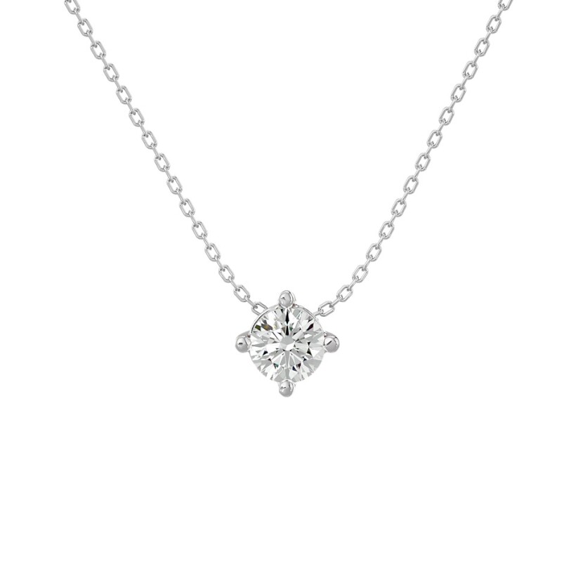 Collier or blancSolitaire 4 Griffes sans Bélière