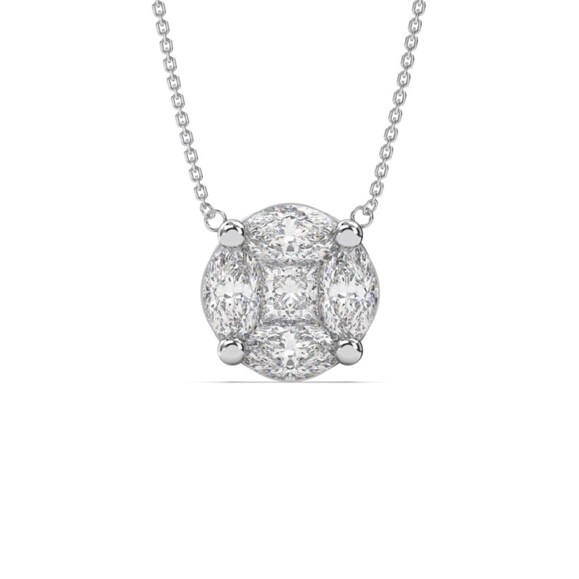 Collier or blanc Illusion Marquise diamants