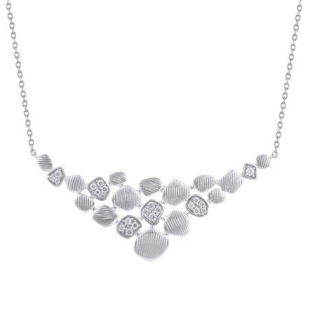 Collier Cléopâtre or blanc et Diamants 0,26 carats GSI