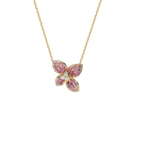 Collier fleur or jaune