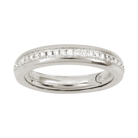 Alliance ajustable 4 mm, tour complet diamant , Or gris 18k