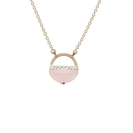 Collier motif cercle or rose