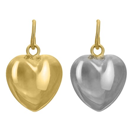 Pendentif coeur recto verso or blanc or jaune