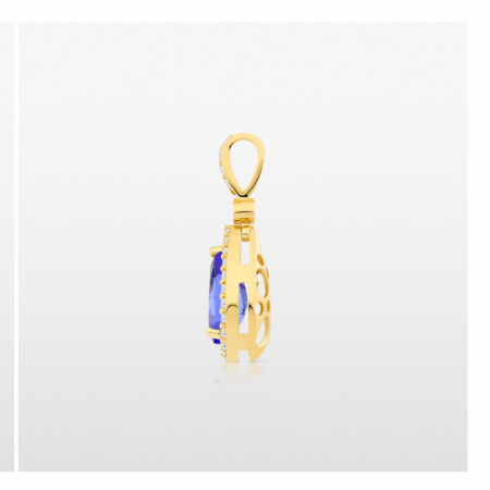 Pendentif or jaune  Poire Tanzanite et  Diamants