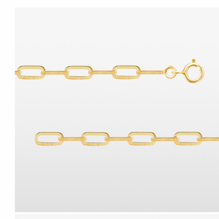 Bracelet Or jaune Mailles Rectangles PM Fermoir Ressort.