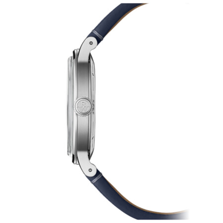 Montre Millesime automatique bracelet en cuir bleu pour homme, 39.5 mm