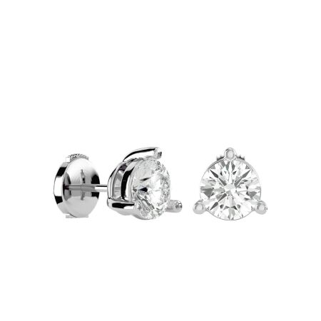 Boucles d'oreilles or blanc et diamants 0.60ct