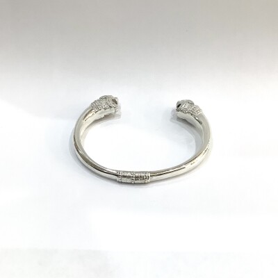 Bracelet Argent rigide têtes  de lion