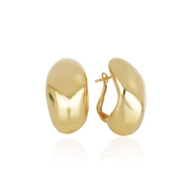 Boucles d'oreilles or jaune sur tiges et rabats