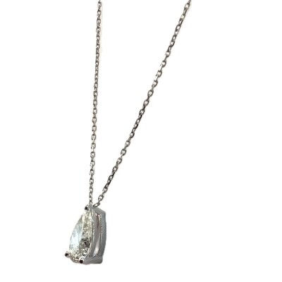 Collier or blanc poire Diamant de Laboratoire.