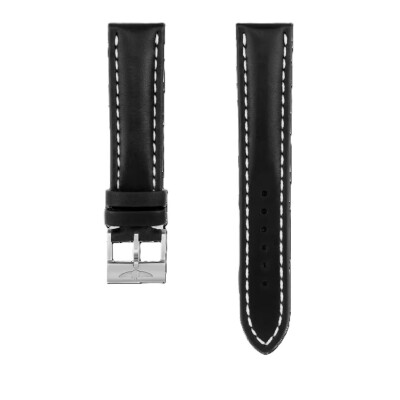 Bracelet en cuir de veau Novonappa noir - 22 MM boucle ardillon incluse