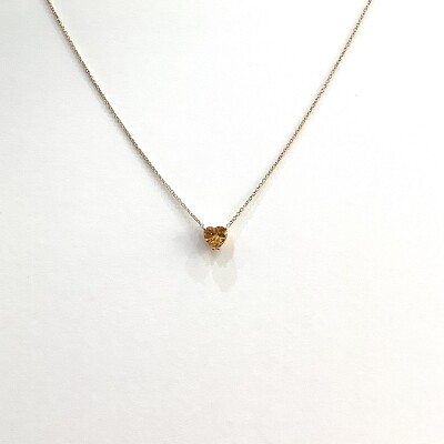 Collier en or jaune et saphir jaune cœur