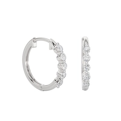 Créoles Pastillées or blanc et diamants