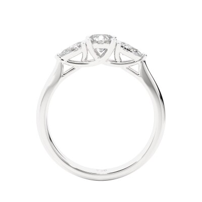 Bague solitaire trilogie platine et diamant
