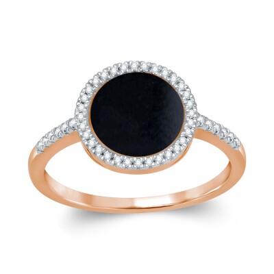 Bague collection Ronde pierre fine entourage et corps diamant