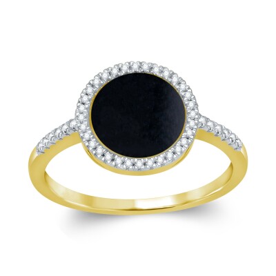 Bague collection Ronde pierre fine entourage et corps diamant