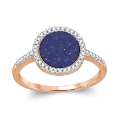 Bague collection Ronde pierre fine entourage et corps diamant