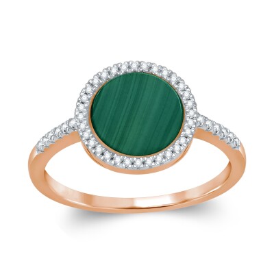 Bague collection Ronde pierre fine entourage et corps diamant
