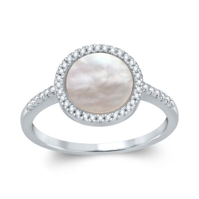 Bague collection Ronde pierre fine entourage et corps diamant