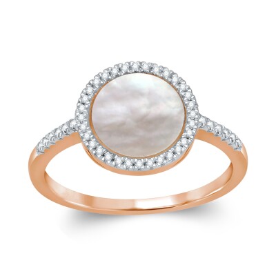 Bague collection Ronde pierre fine entourage et corps diamant