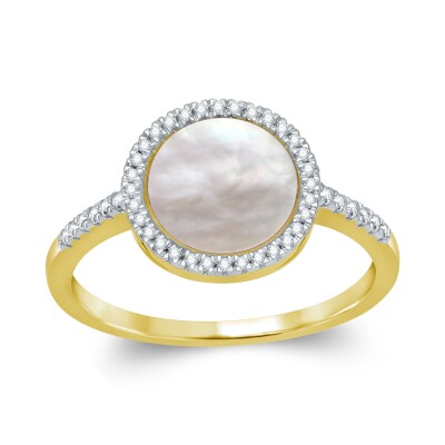 Bague collection Ronde pierre fine entourage et corps diamant