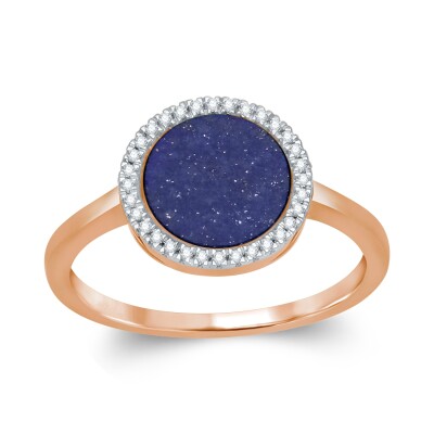 Bague collection Ronde pierre fine entourage diamant